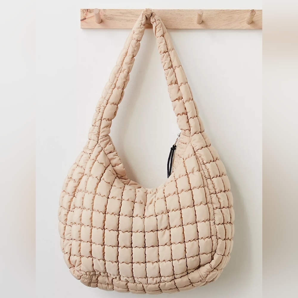FP Movement Quilted Carryall Tote Off White Cream Shoulder Hobo Bag Free People - Picture 4 of 16